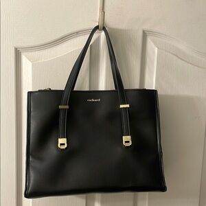 Elegant Black Tote with Gold Details